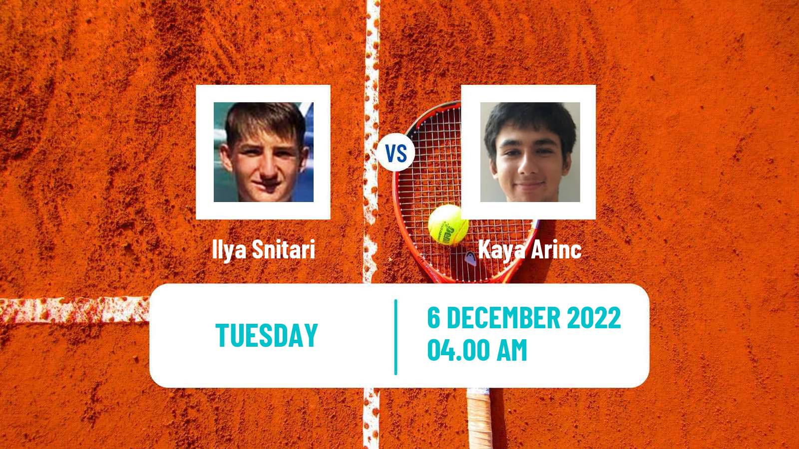 Tennis ITF Tournaments Ilya Snitari - Kaya Arinc