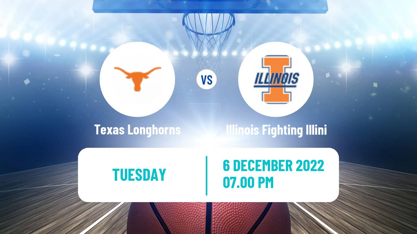 Basketball NCAA College Basketball Texas Longhorns - Illinois Fighting Illini