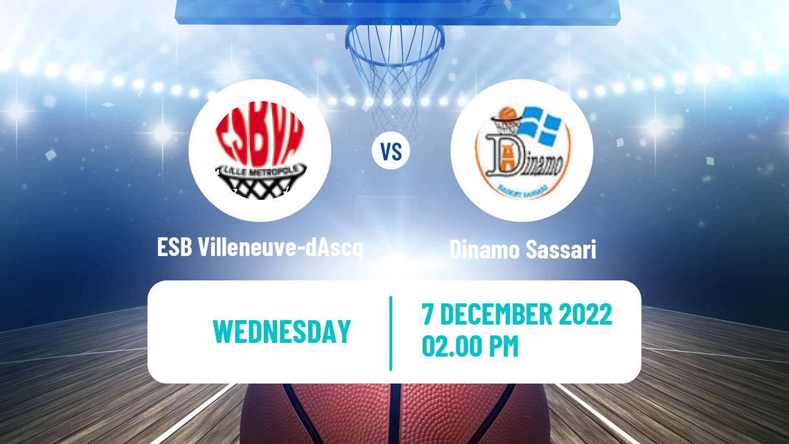 Basketball Eurocup Women ESB Villeneuve-dAscq - Dinamo Sassari