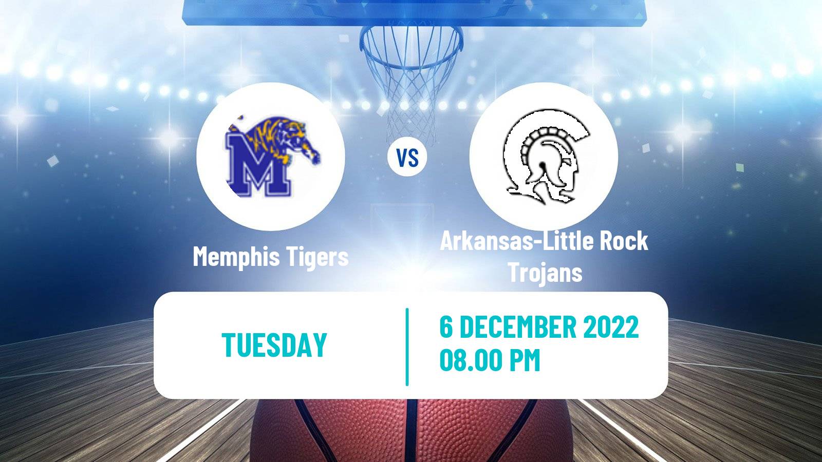 Basketball NCAA College Basketball Memphis Tigers - Arkansas-Little Rock Trojans