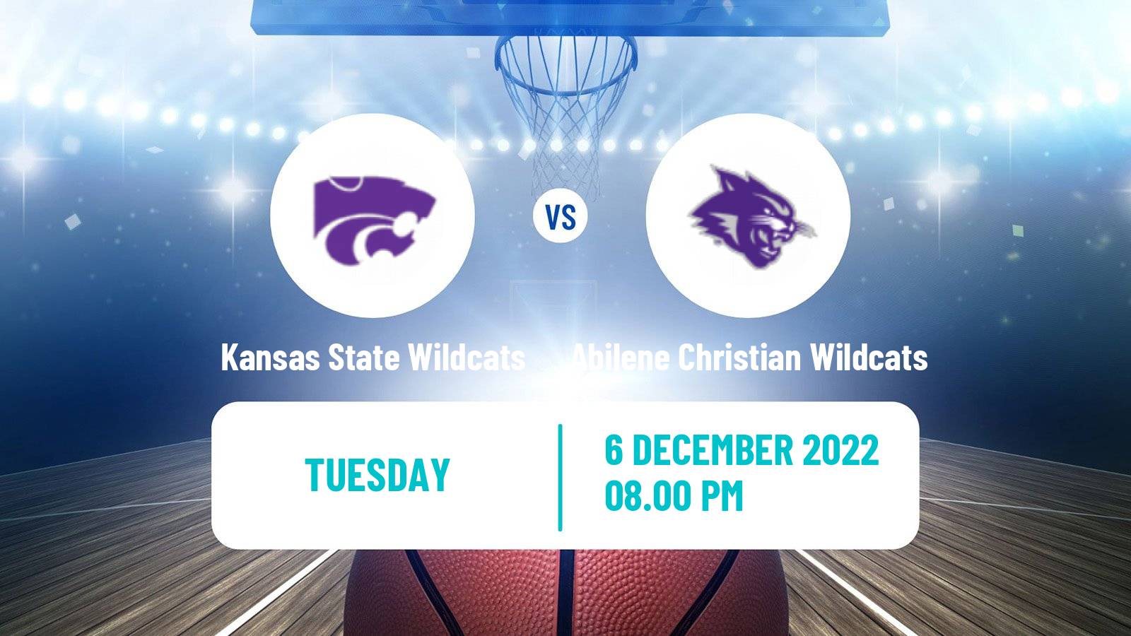 Basketball NCAA College Basketball Kansas State Wildcats - Abilene Christian Wildcats