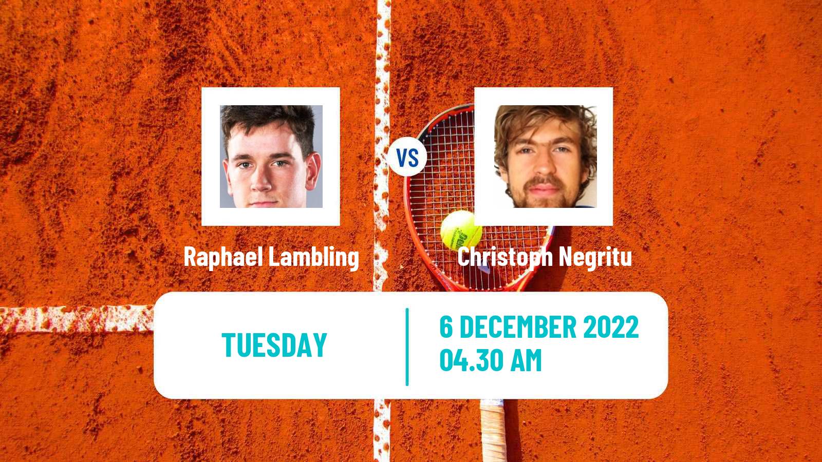 Tennis ITF Tournaments Raphael Lambling - Christoph Negritu
