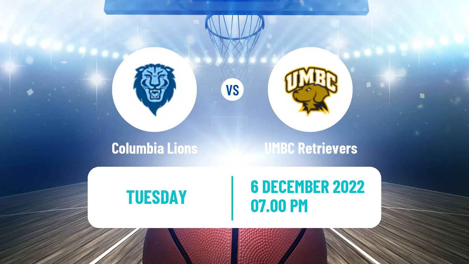 Basketball NCAA College Basketball Columbia Lions - UMBC Retrievers