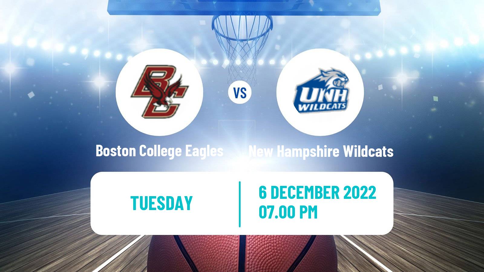 Basketball NCAA College Basketball Boston College Eagles - New Hampshire Wildcats