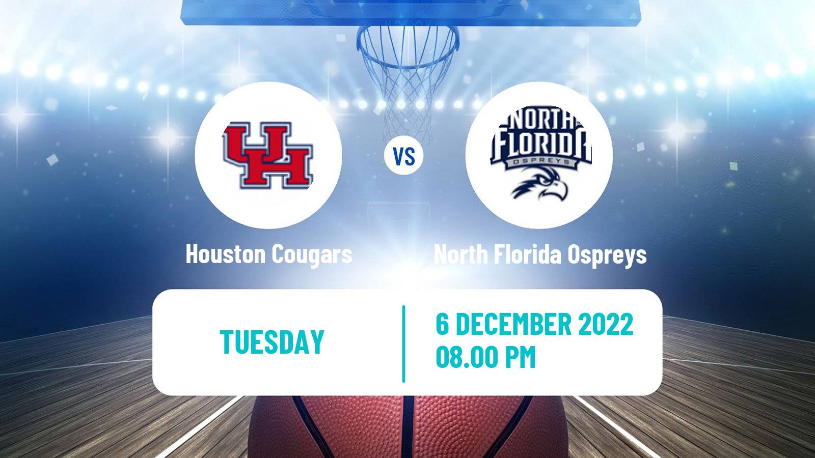 Basketball NCAA College Basketball Houston Cougars - North Florida Ospreys