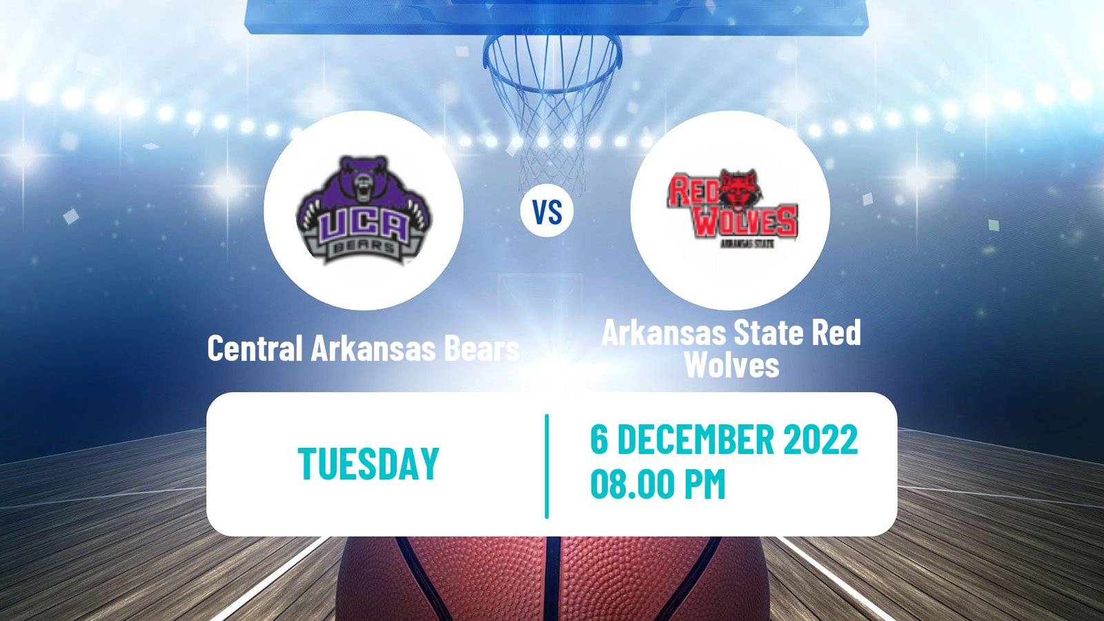 Basketball NCAA College Basketball Central Arkansas Bears - Arkansas State Red Wolves