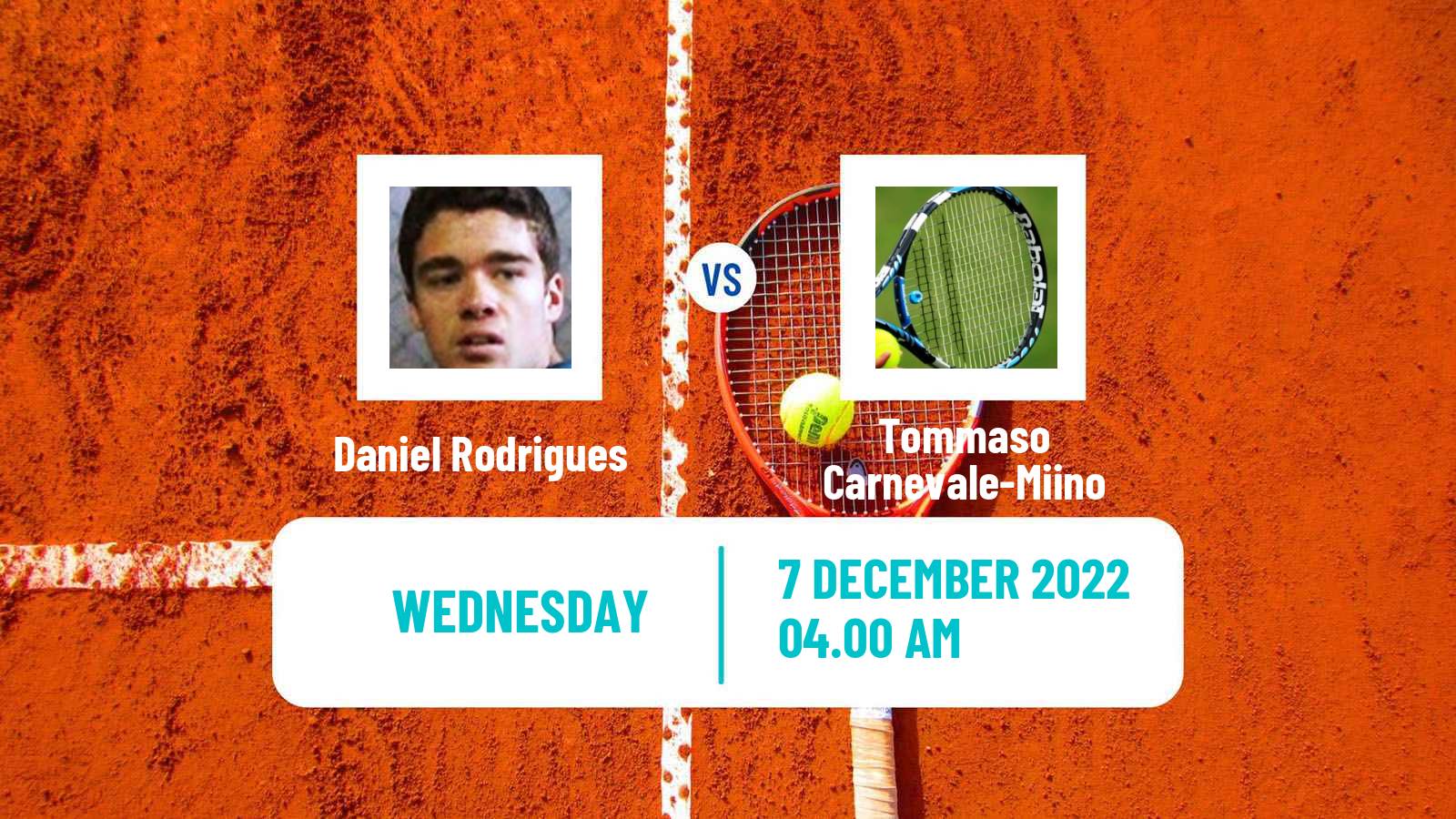 Tennis ITF Tournaments Daniel Rodrigues - Tommaso Carnevale-Miino
