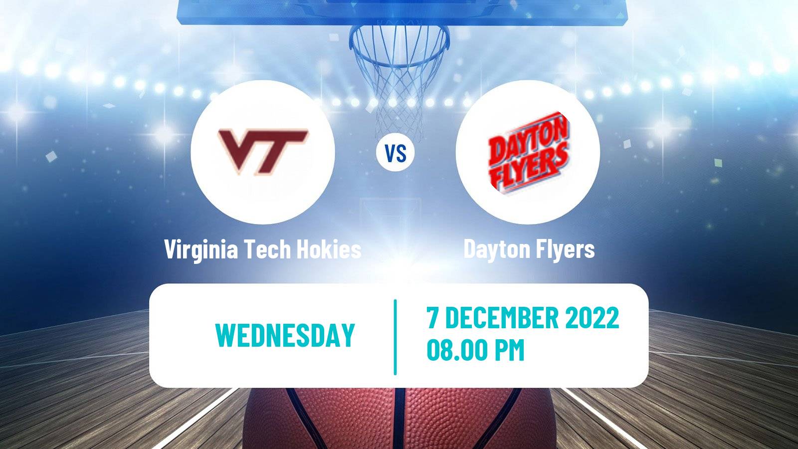 Basketball NCAA College Basketball Virginia Tech Hokies - Dayton Flyers