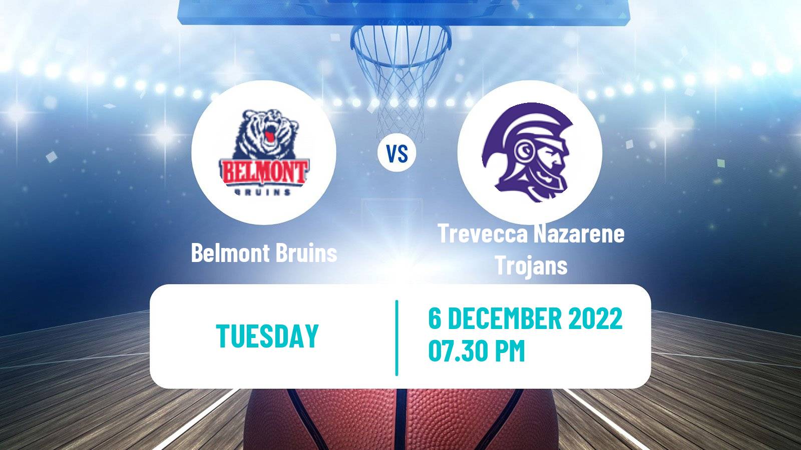 Basketball NCAA College Basketball Belmont Bruins - Trevecca Nazarene Trojans