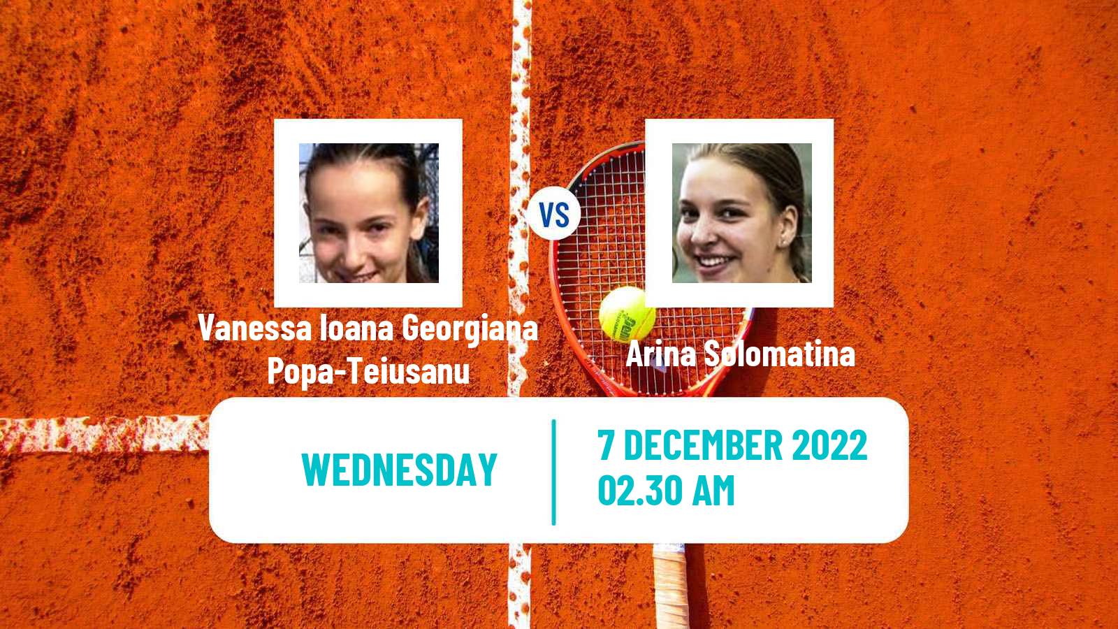 Tennis ITF Tournaments Vanessa Ioana Georgiana Popa-Teiusanu - Arina Solomatina
