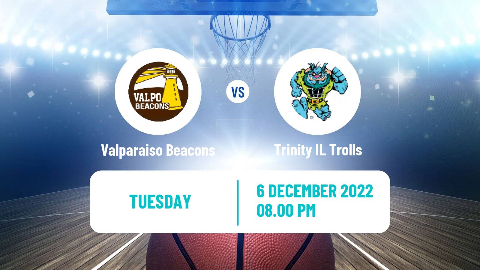 Basketball NCAA College Basketball Valparaiso Beacons - Trinity IL Trolls