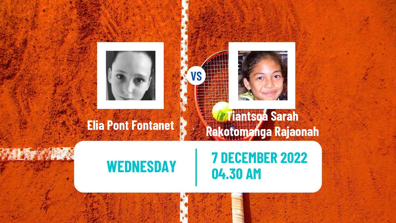 Tennis ITF Tournaments Elia Pont Fontanet - Tiantsoa Sarah Rakotomanga Rajaonah
