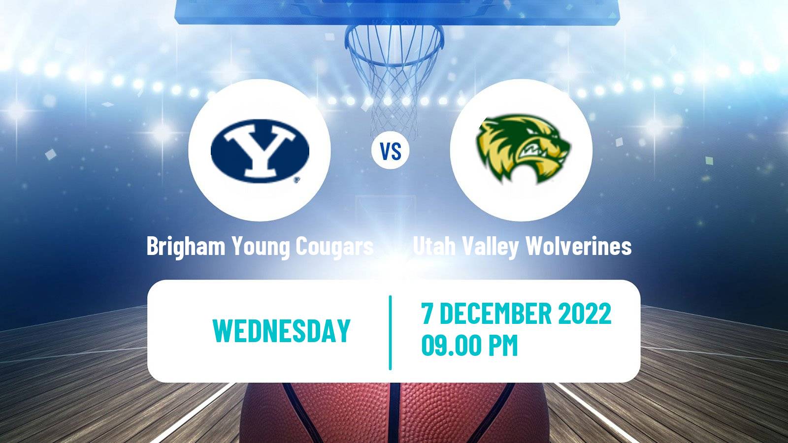 Basketball NCAA College Basketball Brigham Young Cougars - Utah Valley Wolverines