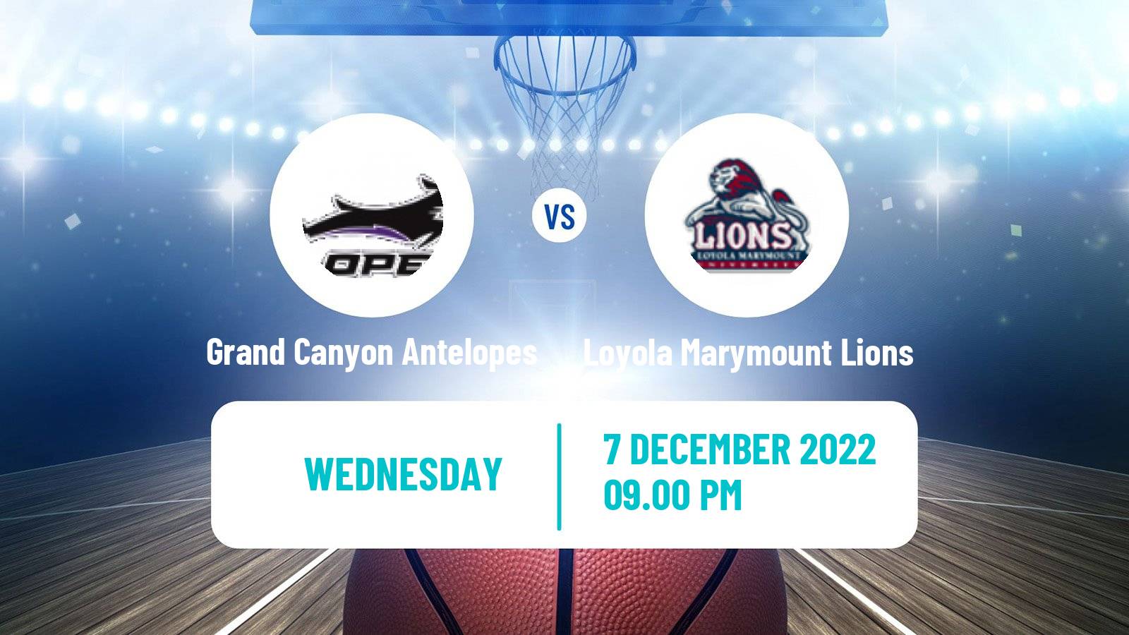 Basketball NCAA College Basketball Grand Canyon Antelopes - Loyola Marymount Lions