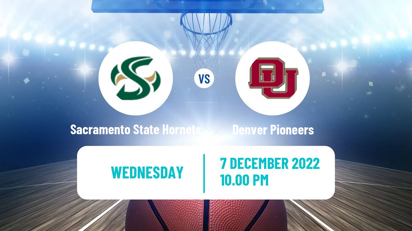 Basketball NCAA College Basketball Sacramento State Hornets - Denver Pioneers