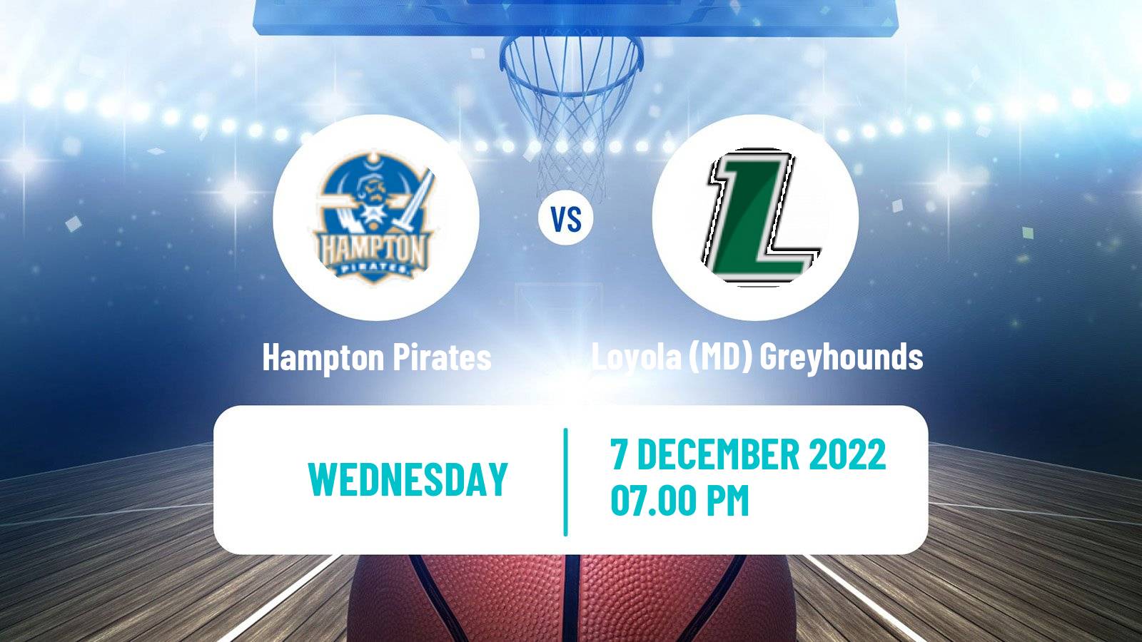 Basketball NCAA College Basketball Hampton Pirates - Loyola (MD) Greyhounds