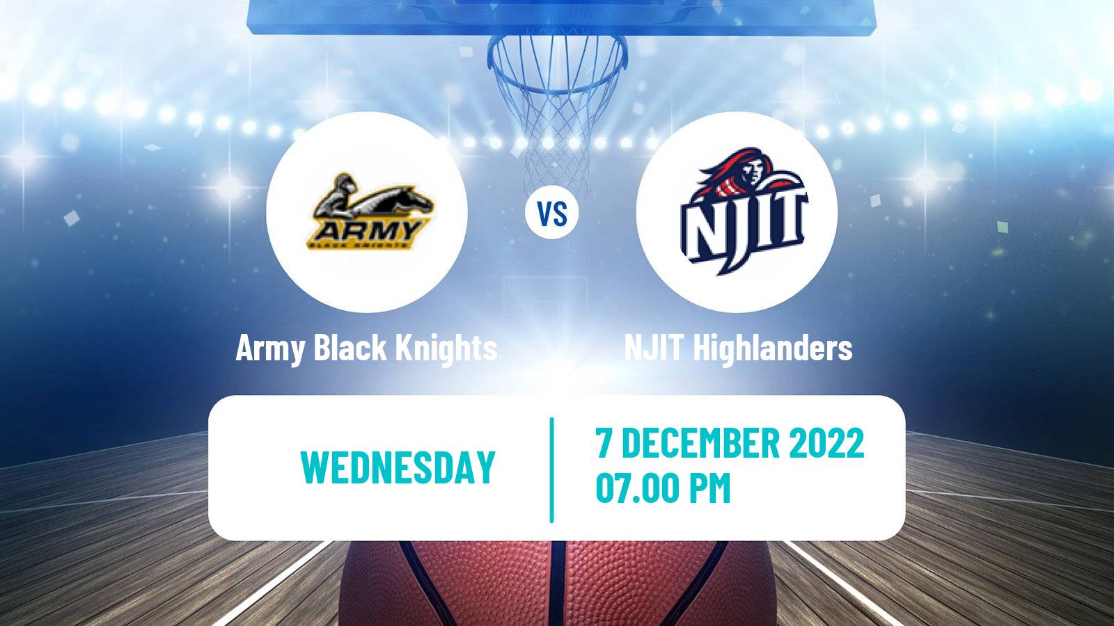 Basketball NCAA College Basketball Army Black Knights - NJIT Highlanders