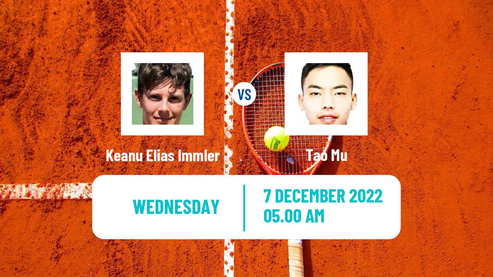 Tennis ITF Tournaments Keanu Elias Immler - Tao Mu
