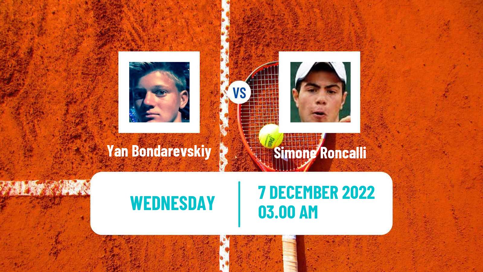 Tennis ITF Tournaments Yan Bondarevskiy - Simone Roncalli