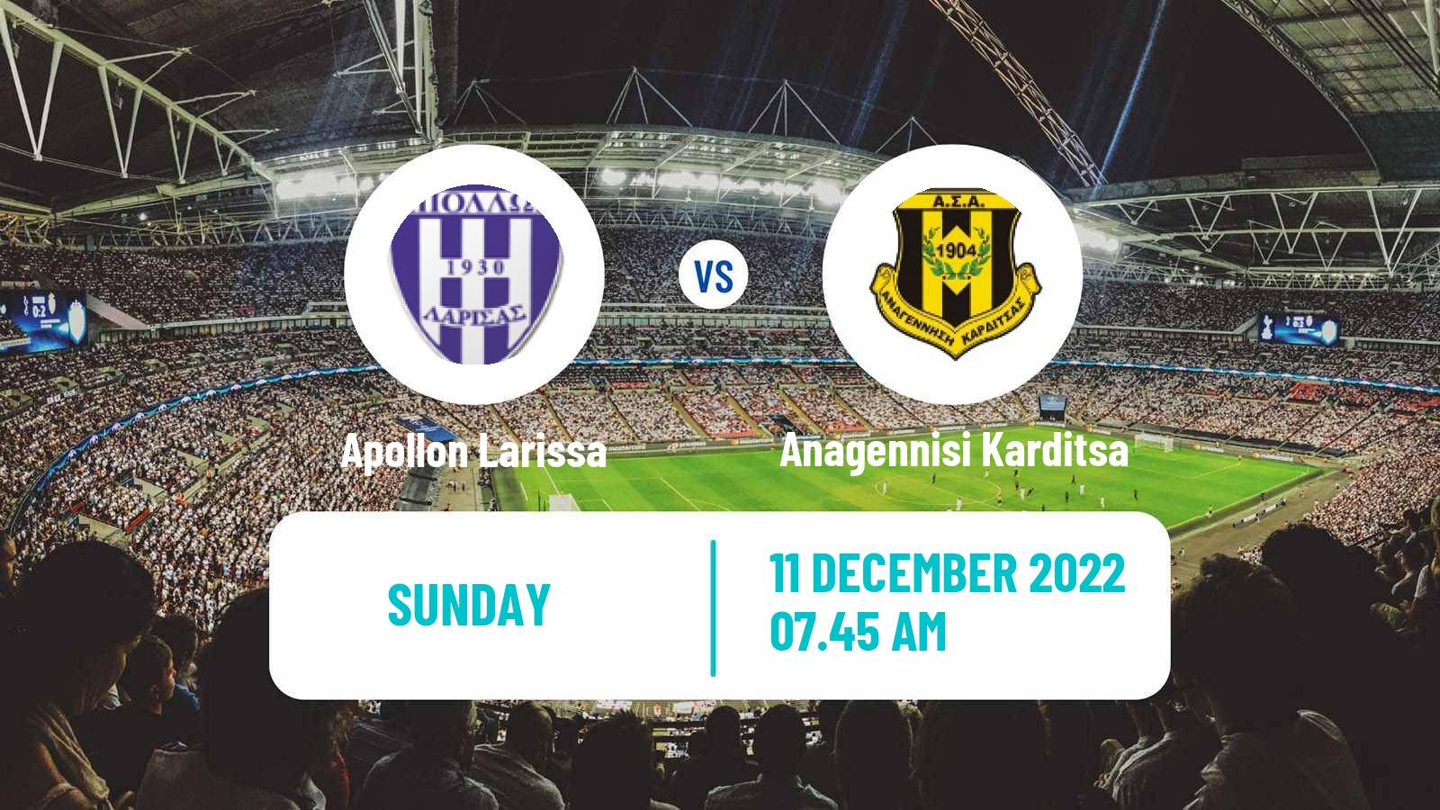 Soccer Greek Super League 2 Apollon Larissa - Anagennisi Karditsa