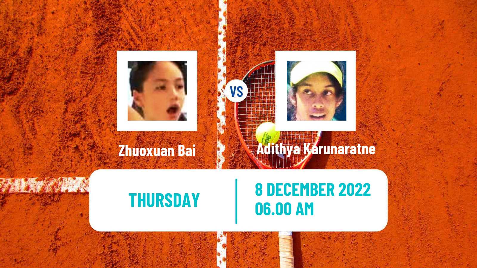 Tennis ITF Tournaments Zhuoxuan Bai - Adithya Karunaratne