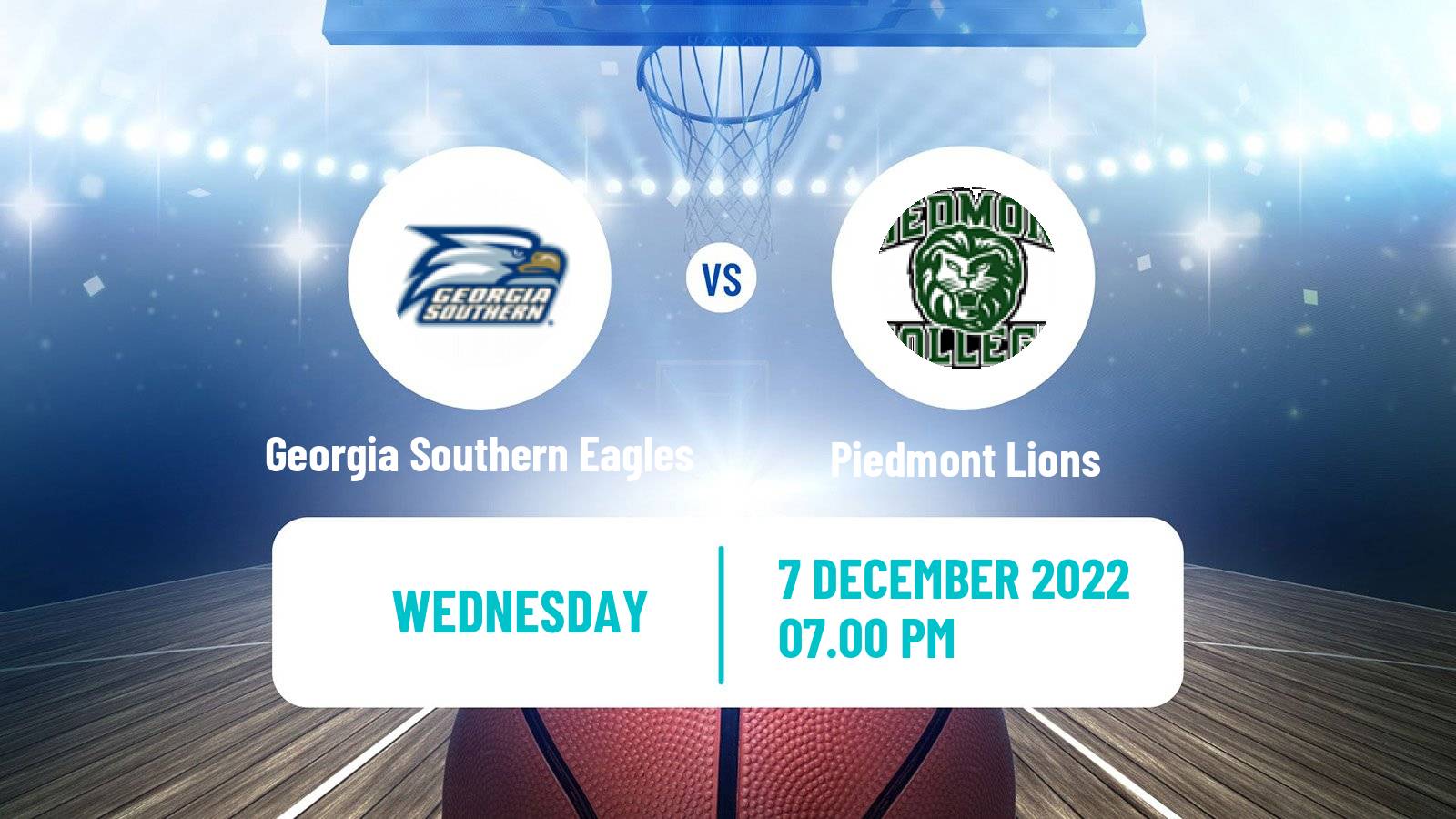 Basketball NCAA College Basketball Georgia Southern Eagles - Piedmont Lions