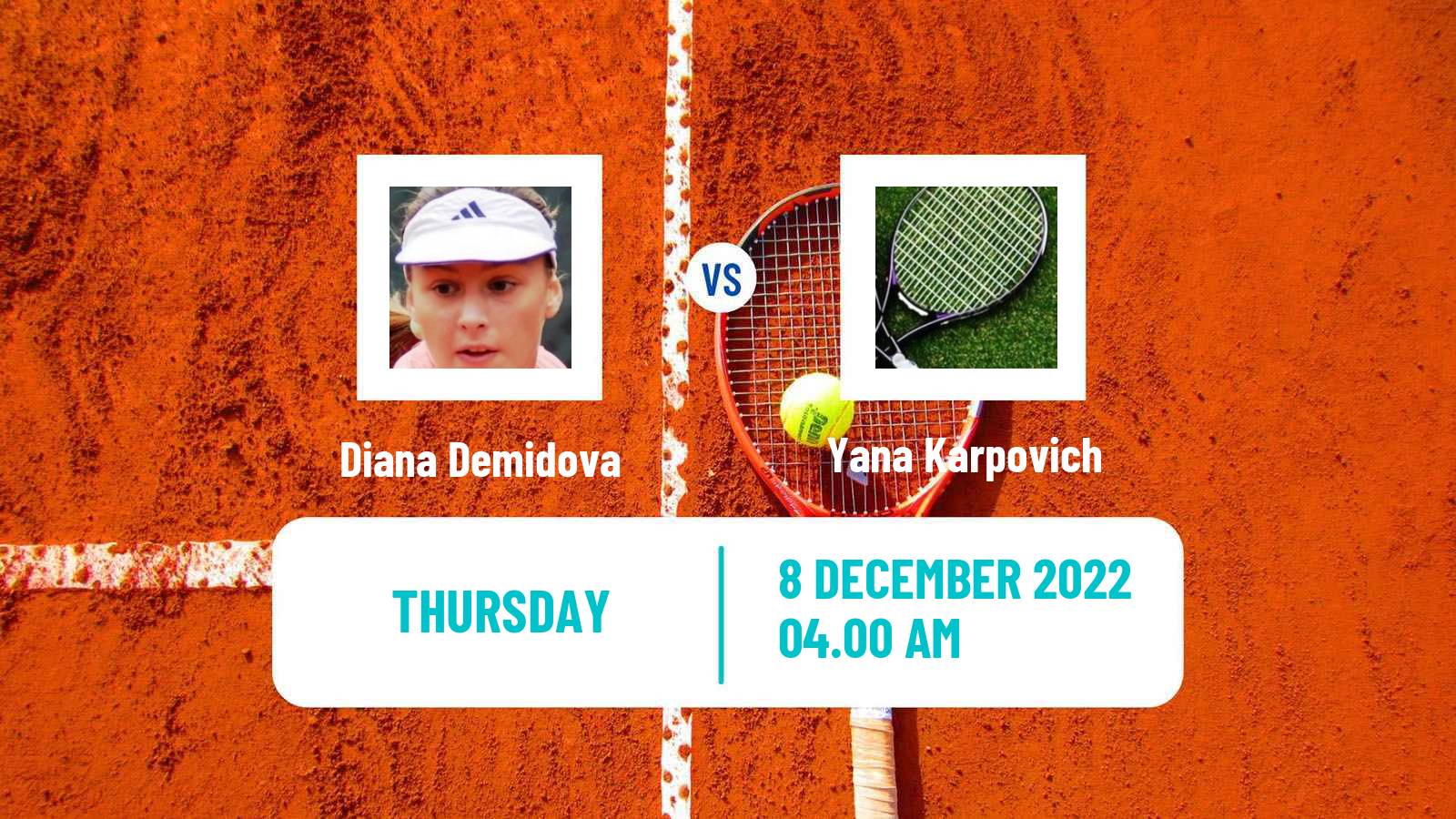 Tennis ITF Tournaments Diana Demidova - Yana Karpovich