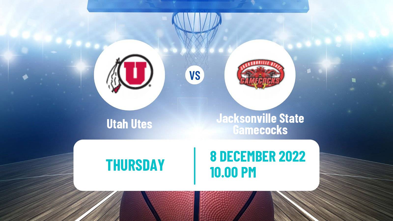 Basketball NCAA College Basketball Utah Utes - Jacksonville State Gamecocks