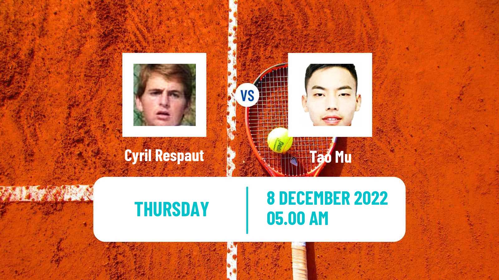 Tennis ITF Tournaments Cyril Respaut - Tao Mu