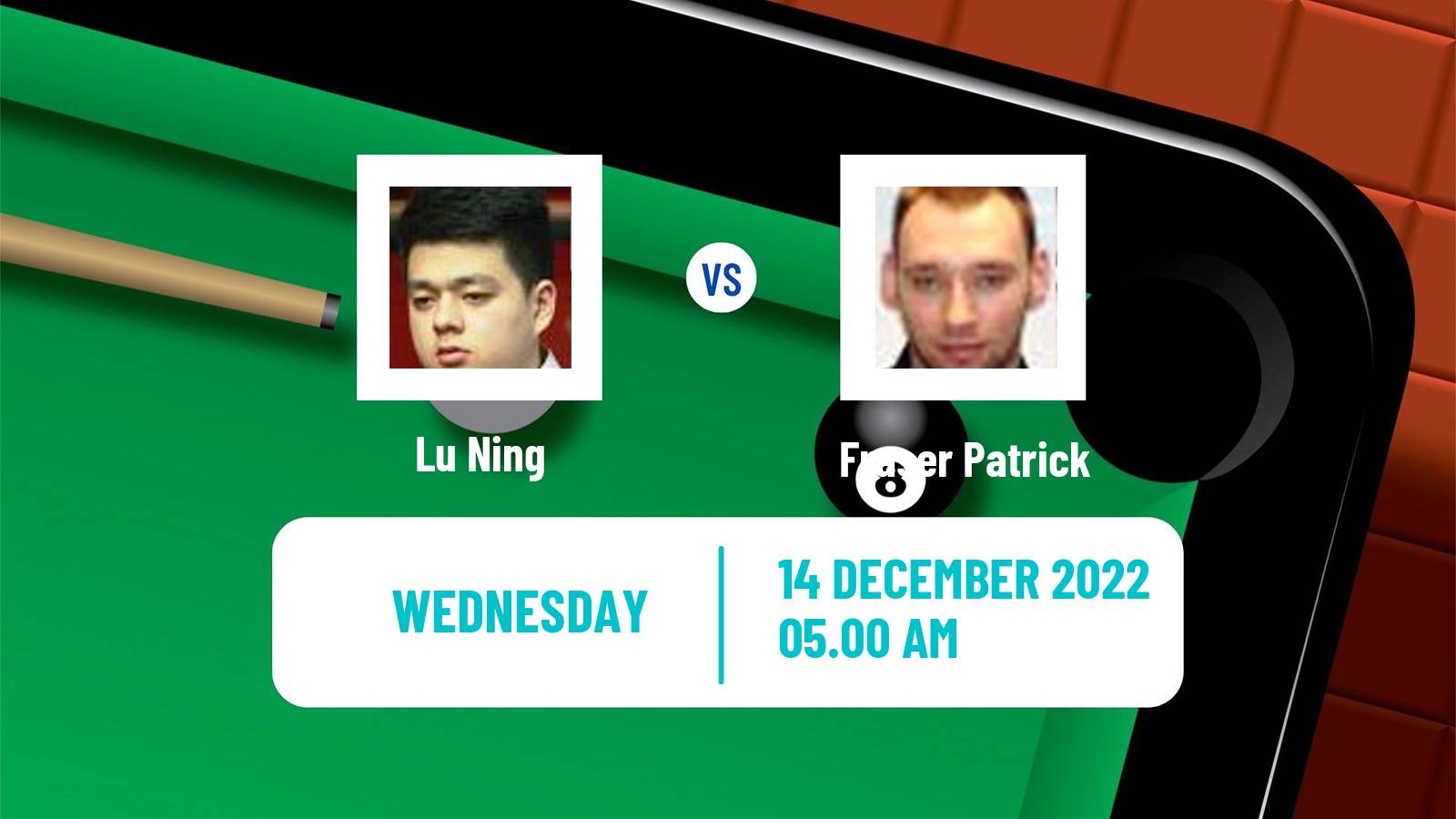 Snooker Snooker Lu Ning - Fraser Patrick