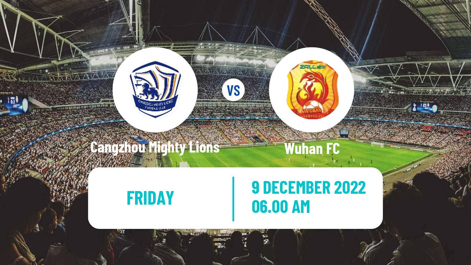 Soccer Chinese Super League Cangzhou Mighty Lions - Wuhan