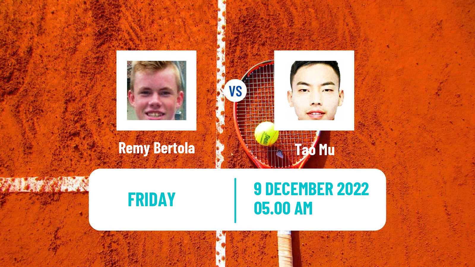 Tennis ITF Tournaments Remy Bertola - Tao Mu