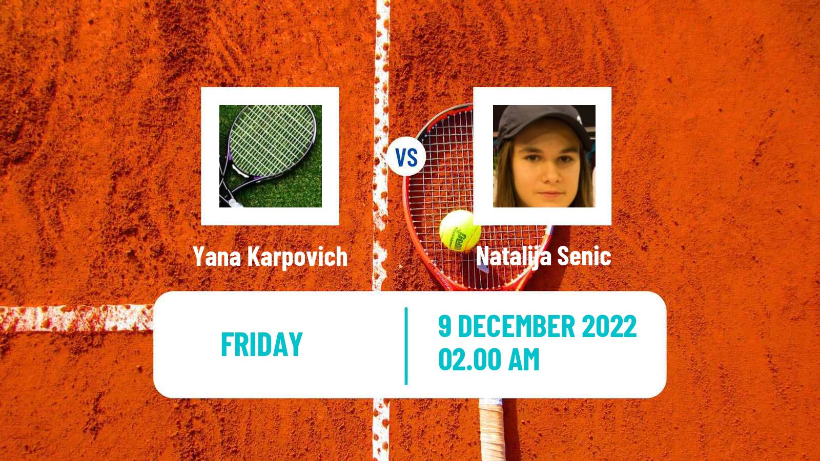 Tennis ITF Tournaments Yana Karpovich - Natalija Senic