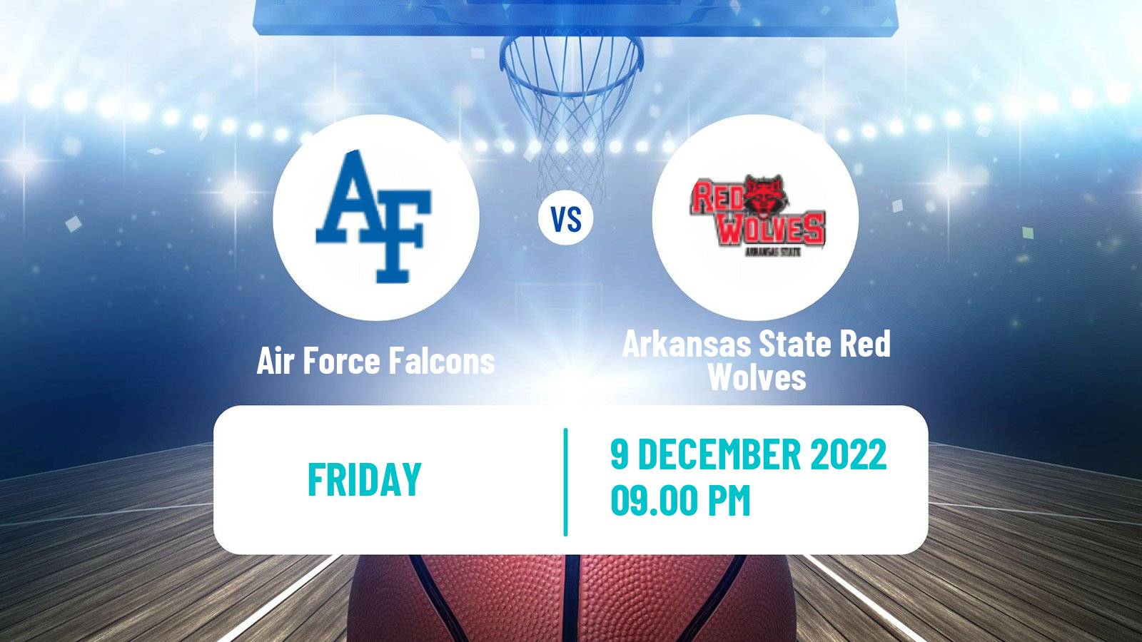 Basketball NCAA College Basketball Air Force Falcons - Arkansas State Red Wolves