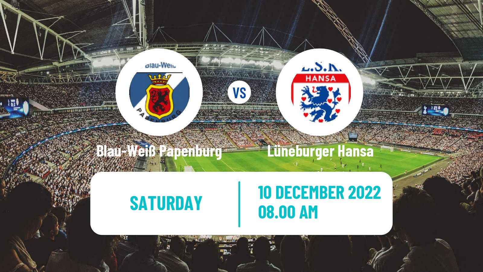 Soccer German Oberliga Niedersachsen Blau-Weiß Papenburg - Lüneburger Hansa