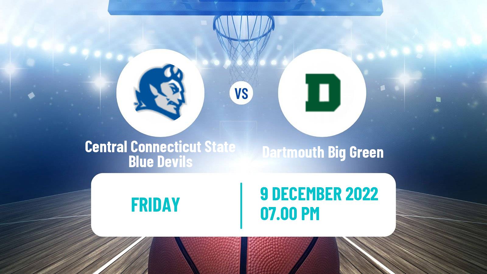 Basketball NCAA College Basketball Central Connecticut State Blue Devils - Dartmouth Big Green