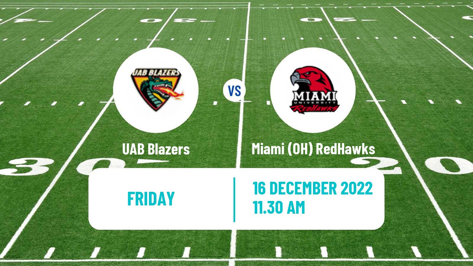 American football NCAA College Football UAB Blazers - Miami OH RedHawks