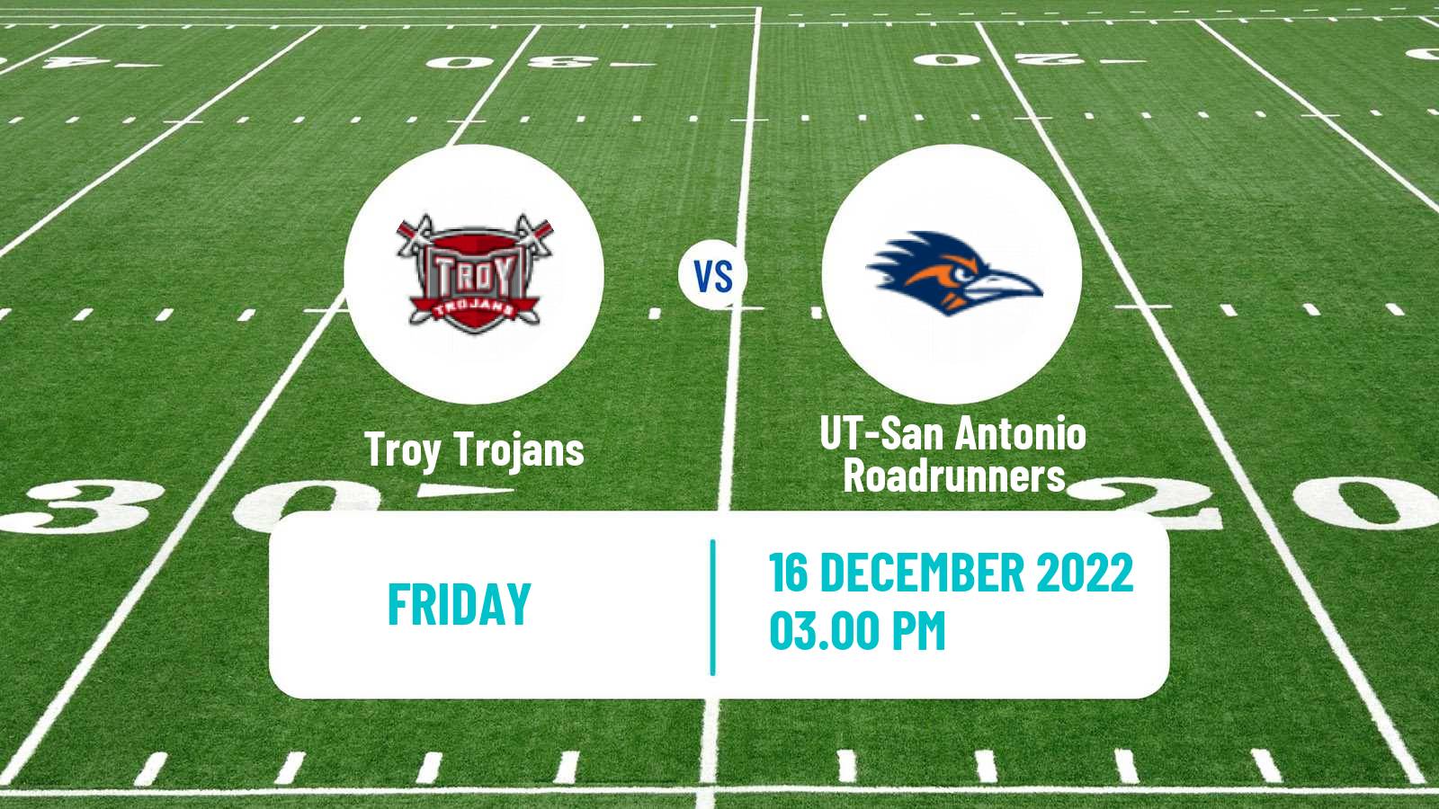 American football NCAA College Football Troy Trojans - UT-San Antonio Roadrunners