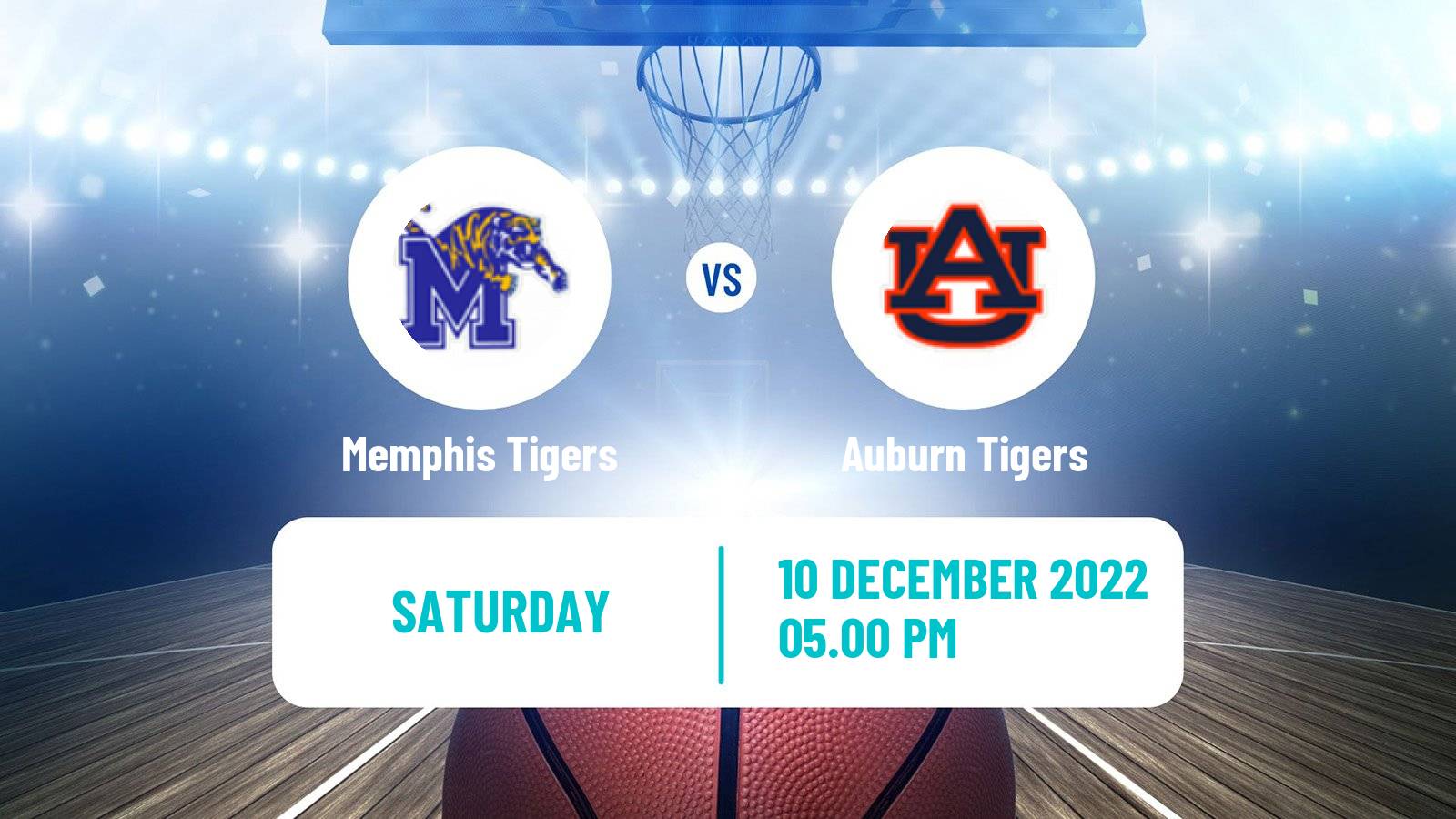 Basketball NCAA College Basketball Memphis Tigers - Auburn Tigers