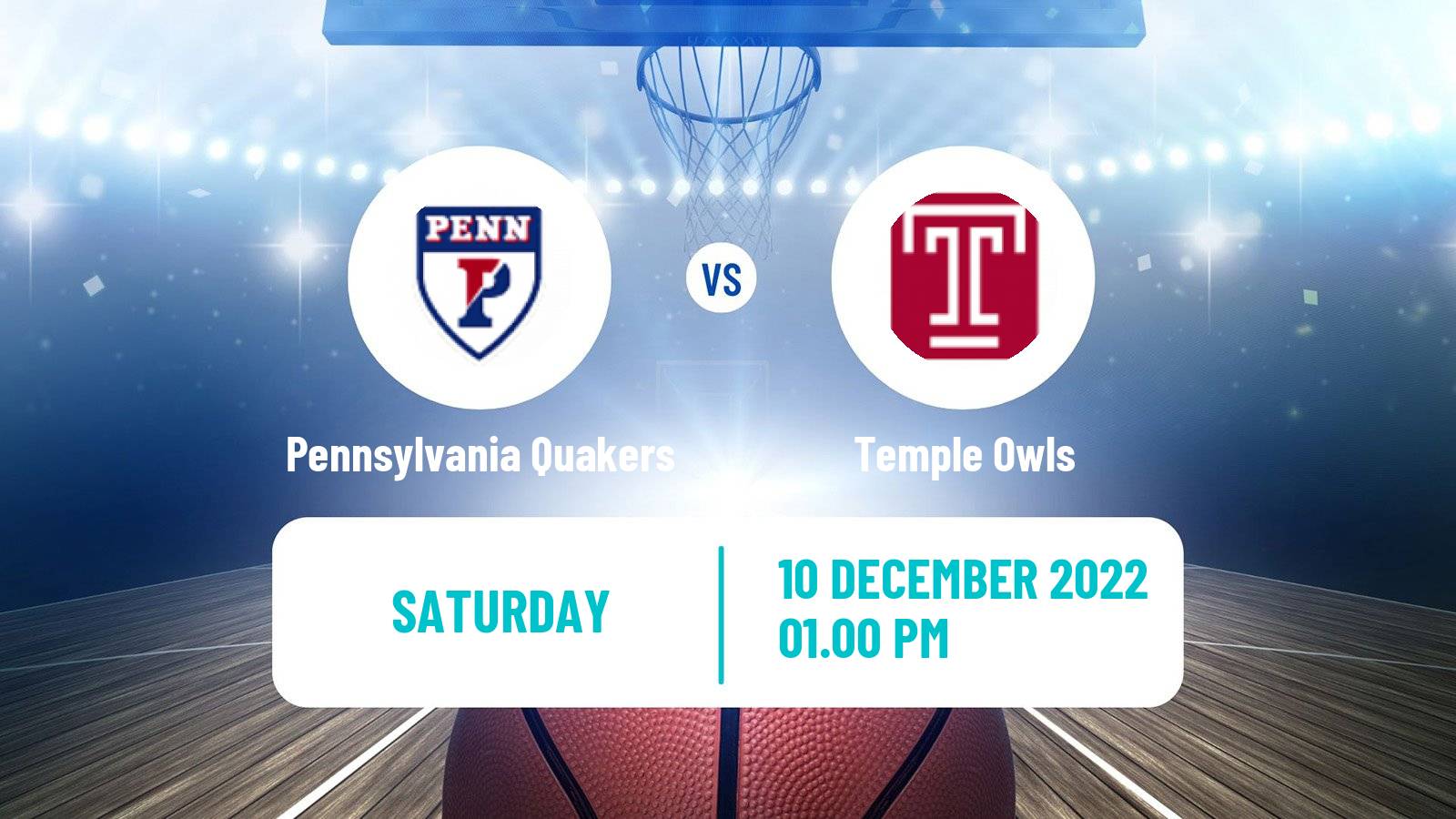 Basketball NCAA College Basketball Pennsylvania Quakers - Temple Owls