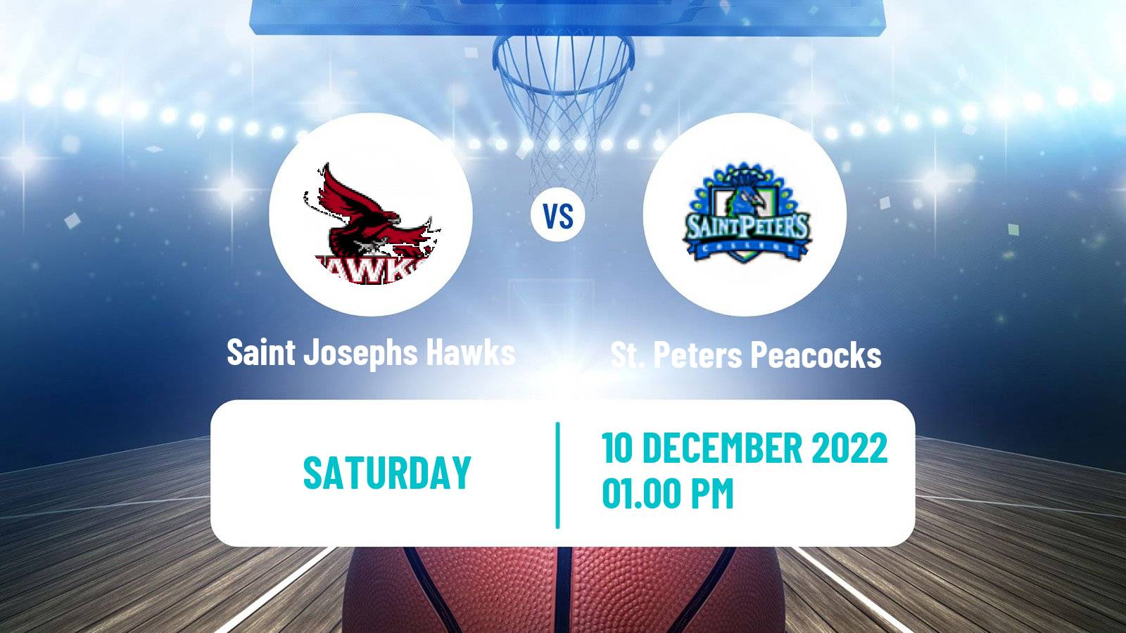 Basketball NCAA College Basketball Saint Josephs Hawks - St. Peters Peacocks