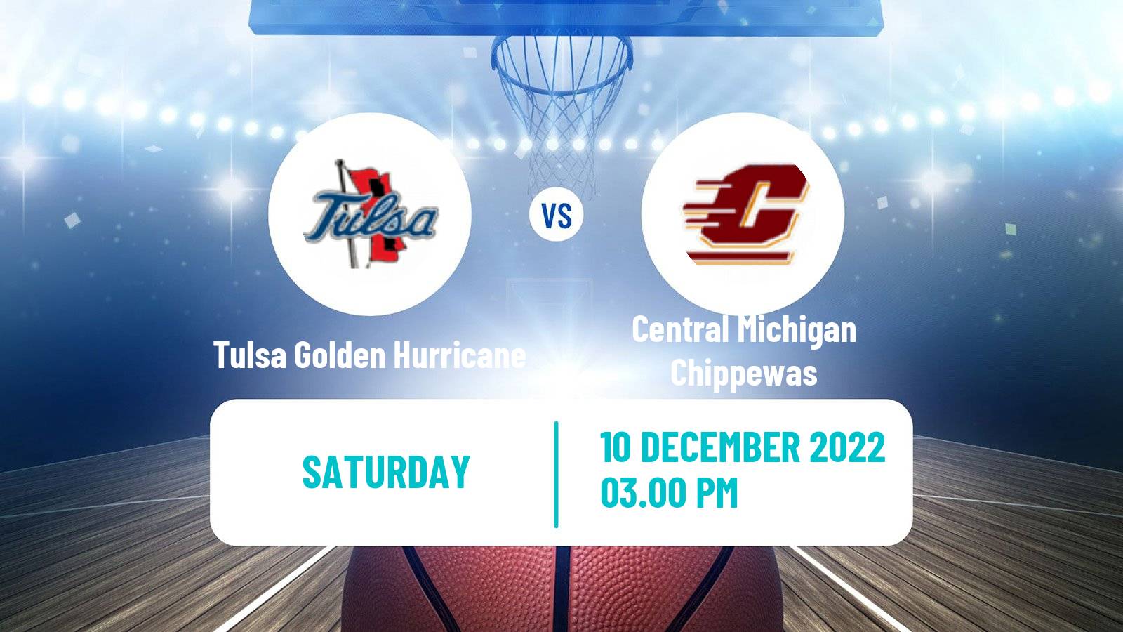 Basketball NCAA College Basketball Tulsa Golden Hurricane - Central Michigan Chippewas