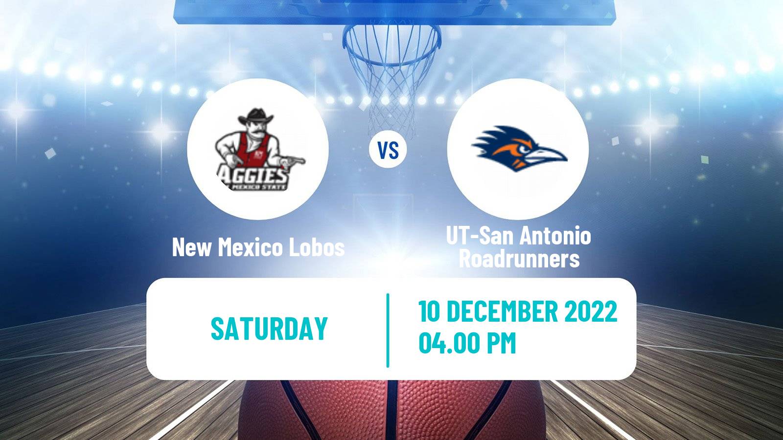 Basketball NCAA College Basketball New Mexico Lobos - UT-San Antonio Roadrunners