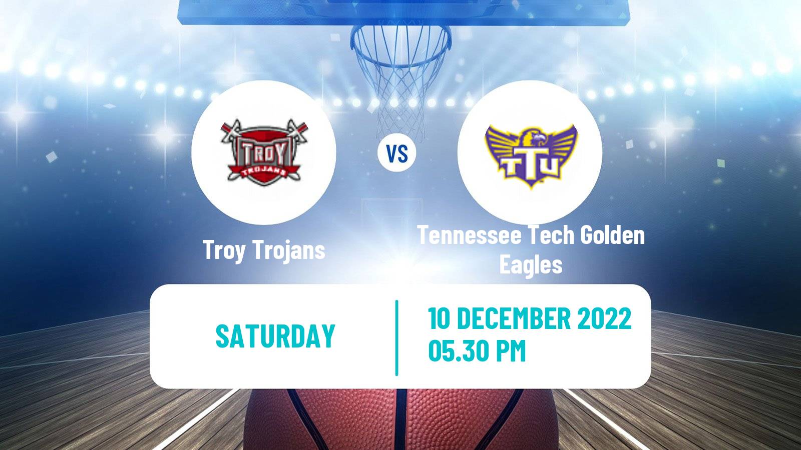 Basketball NCAA College Basketball Troy Trojans - Tennessee Tech Golden Eagles