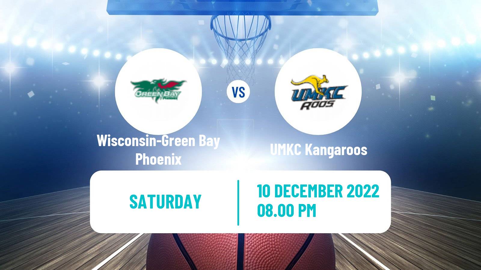 Basketball NCAA College Basketball Wisconsin-Green Bay Phoenix - UMKC Kangaroos