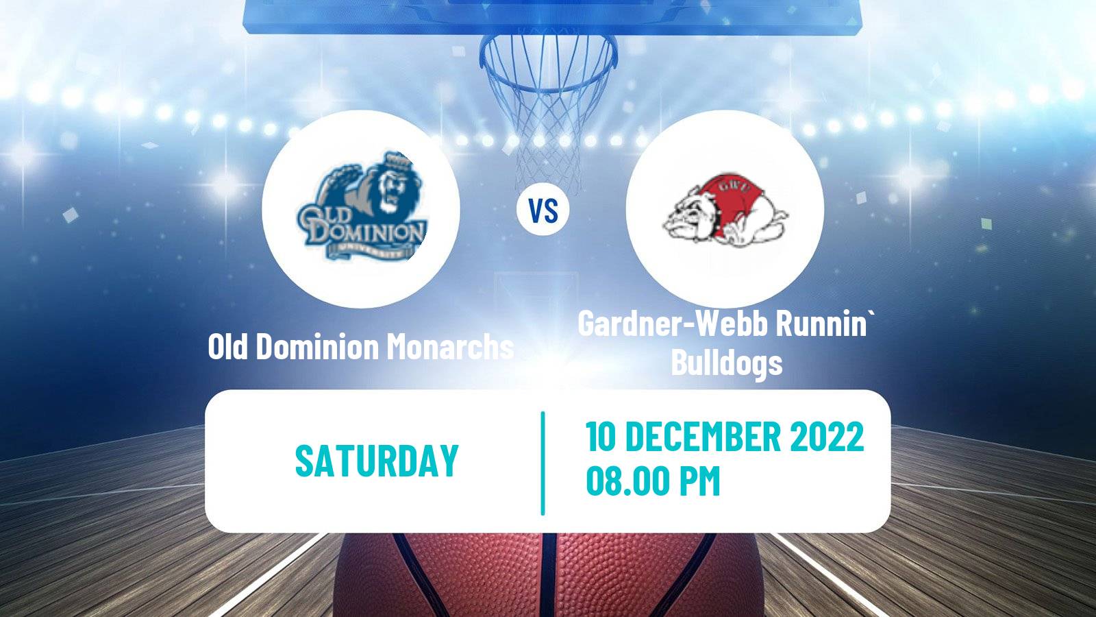 Basketball NCAA College Basketball Old Dominion Monarchs - Gardner-Webb Runnin` Bulldogs