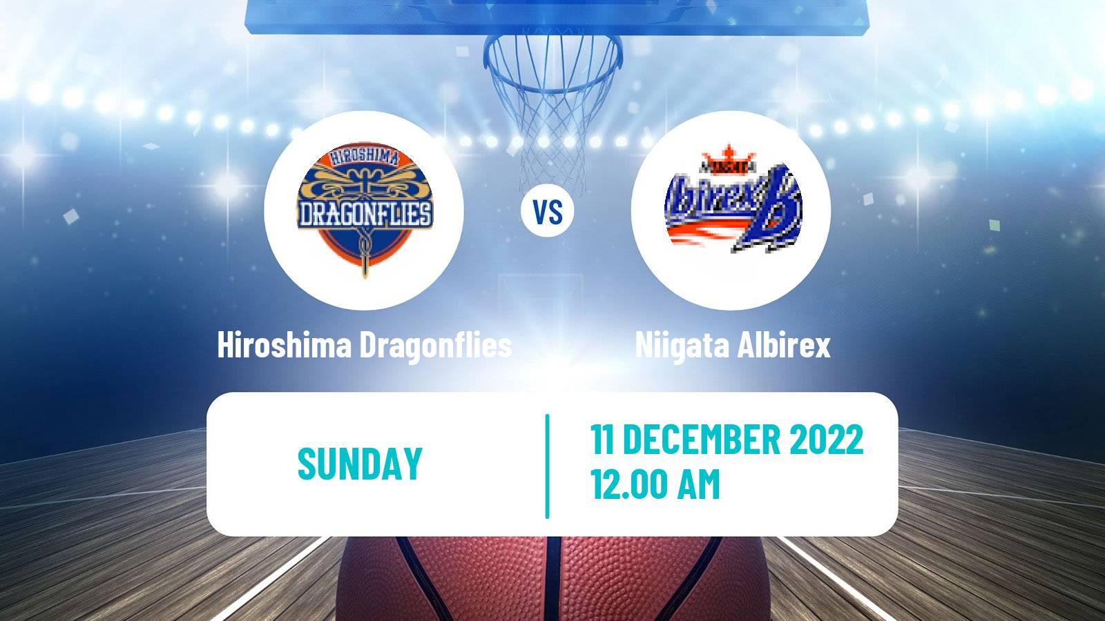 Basketball BJ League Hiroshima Dragonflies - Niigata Albirex