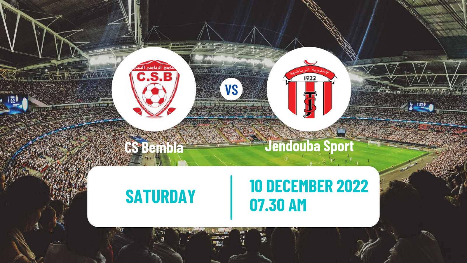 Soccer Tunisian Ligue 2 Bembla - Jendouba Sport