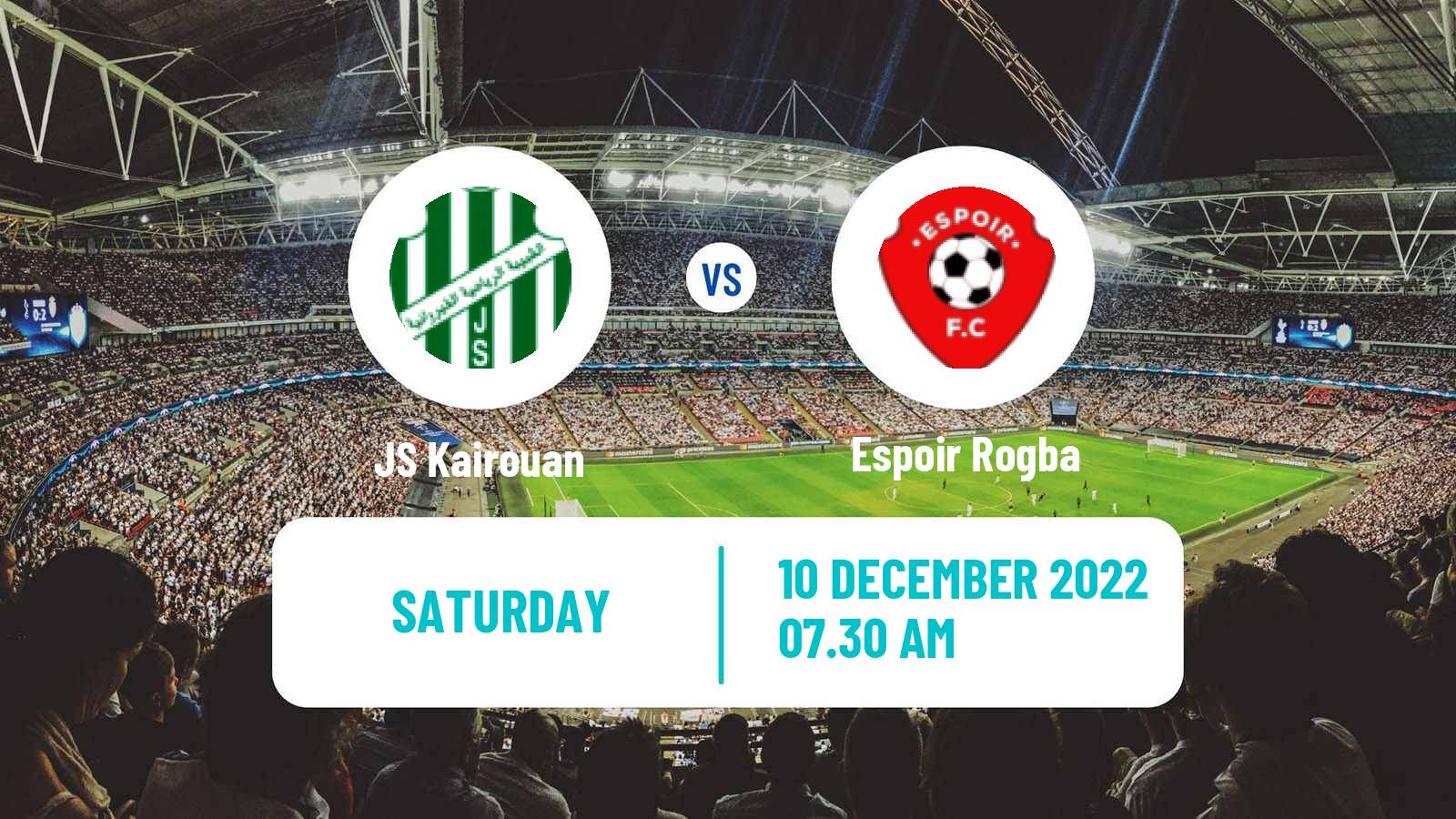 Soccer Tunisian Ligue 2 JS Kairouan - Espoir Rogba