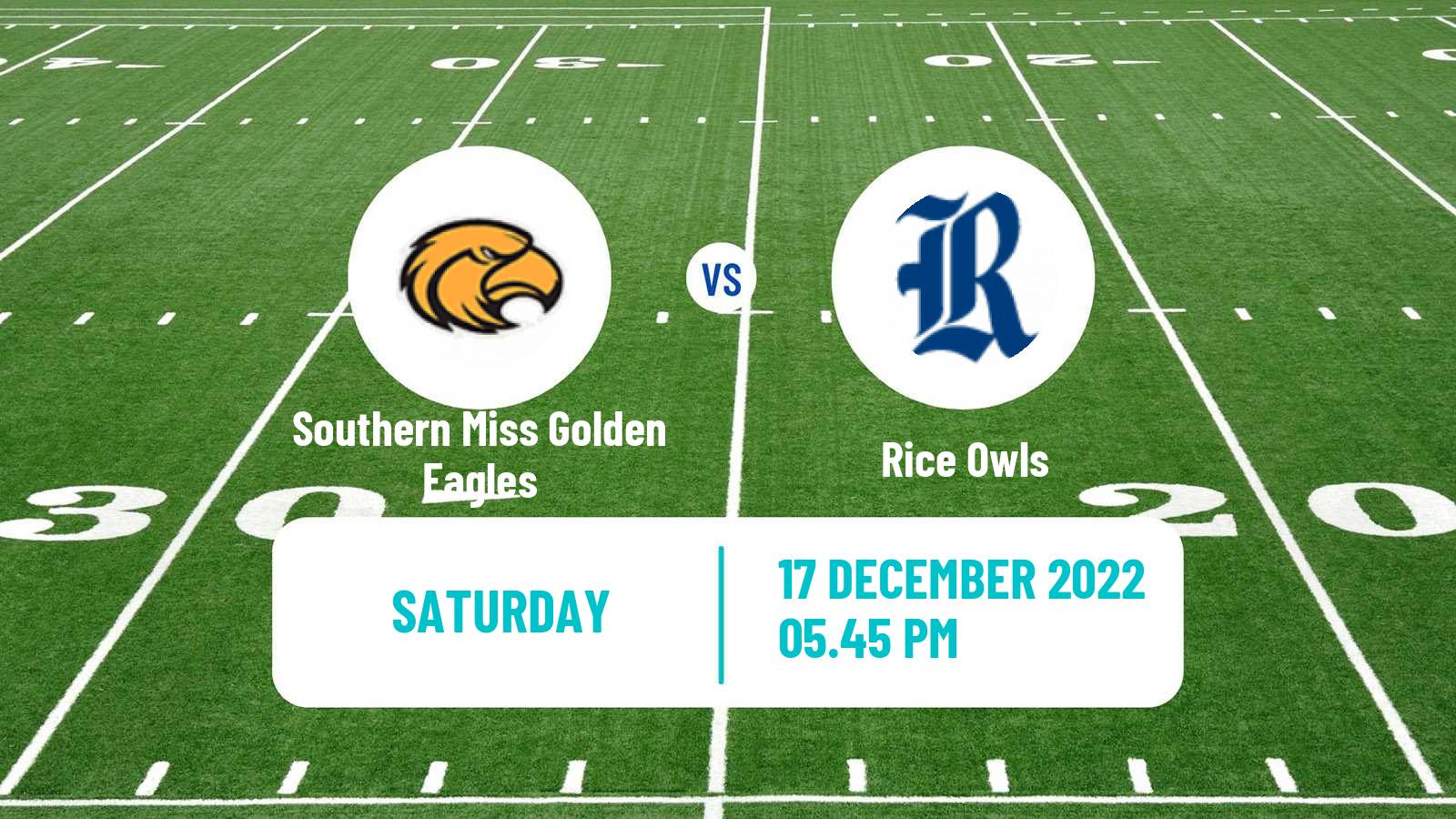 American football NCAA College Football Southern Miss Golden Eagles - Rice Owls